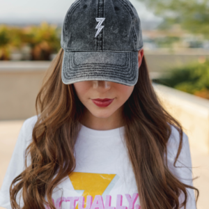 lightening bolt denim hat